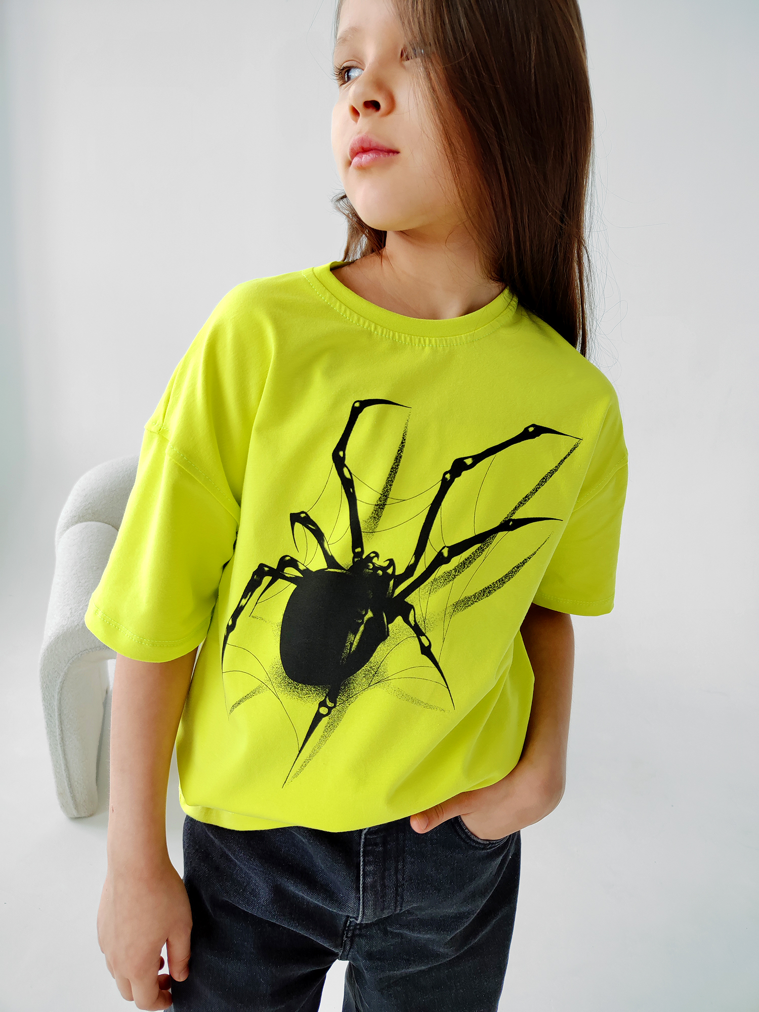 

Футболка детская Amelina Kids Пенье, салатовый неон, 158, Желтый, Пенье