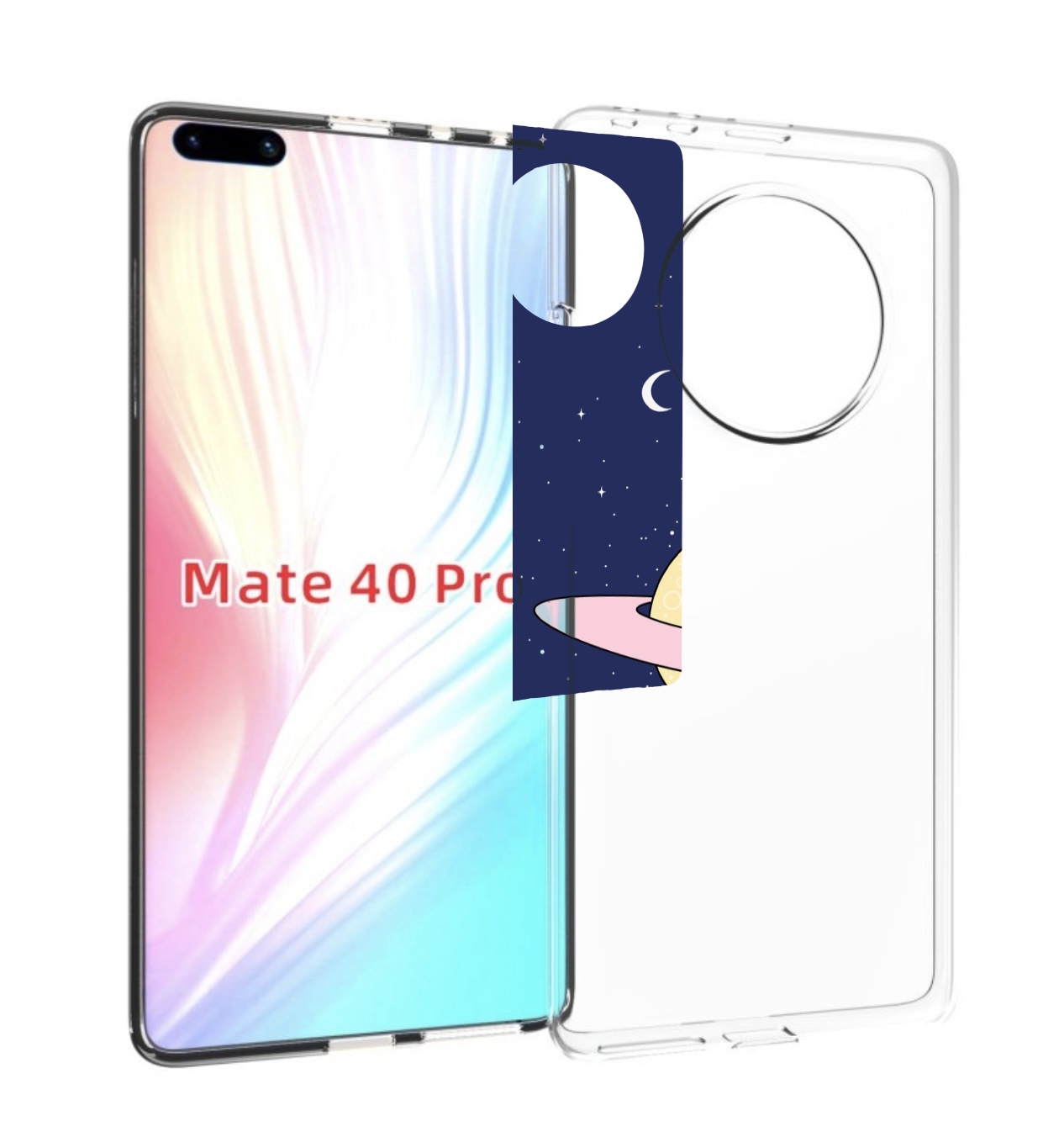 

Чехол MyPads котик на планете для Huawei Mate 40 Pro (NOH-NX9), Прозрачный, Tocco