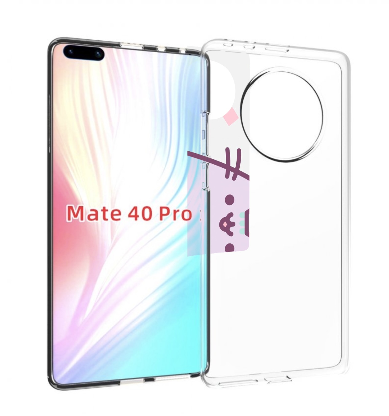 

Чехол MyPads котики зеленый фиолетовый розовый женский для Huawei Mate 40 Pro (NOH-NX9), Прозрачный, Tocco