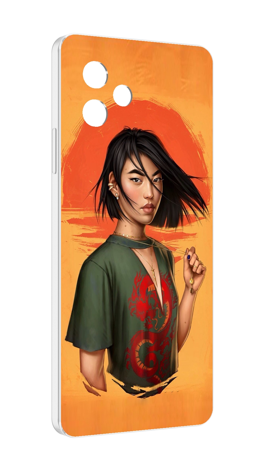 Чехол MyPads девушка-в-оранжевом-фоне женский для Huawei Nova Y61 / Huawei Enjoy 50z