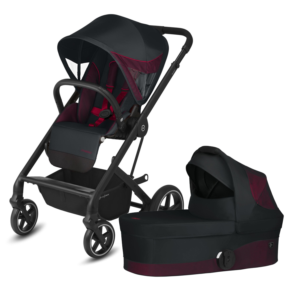 фото Коляска 2в1 cybex balios s lux fe ferrari victory с дождевиком cbslferrarivictoryblack2в1