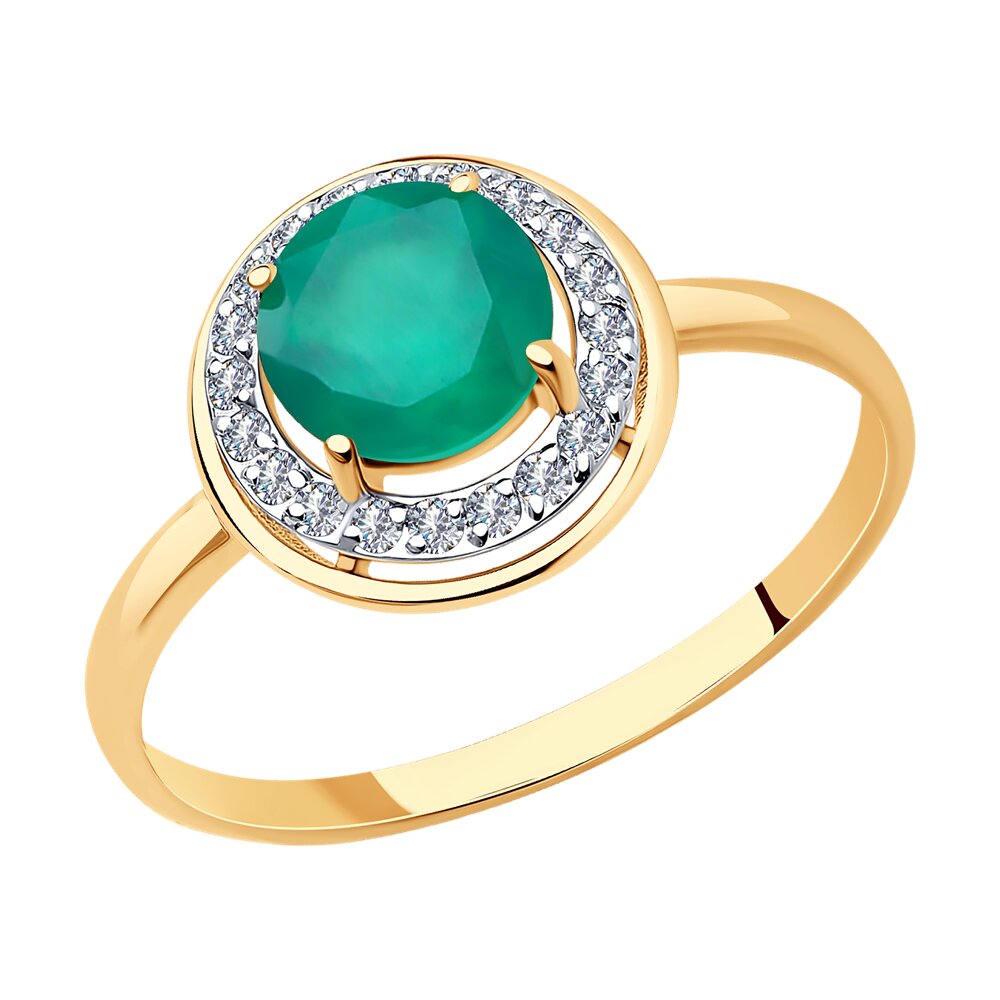 

Кольцо из красного золота р. , Diamant 51-310-01426-2, фианит\агат, 51-310-01426-2