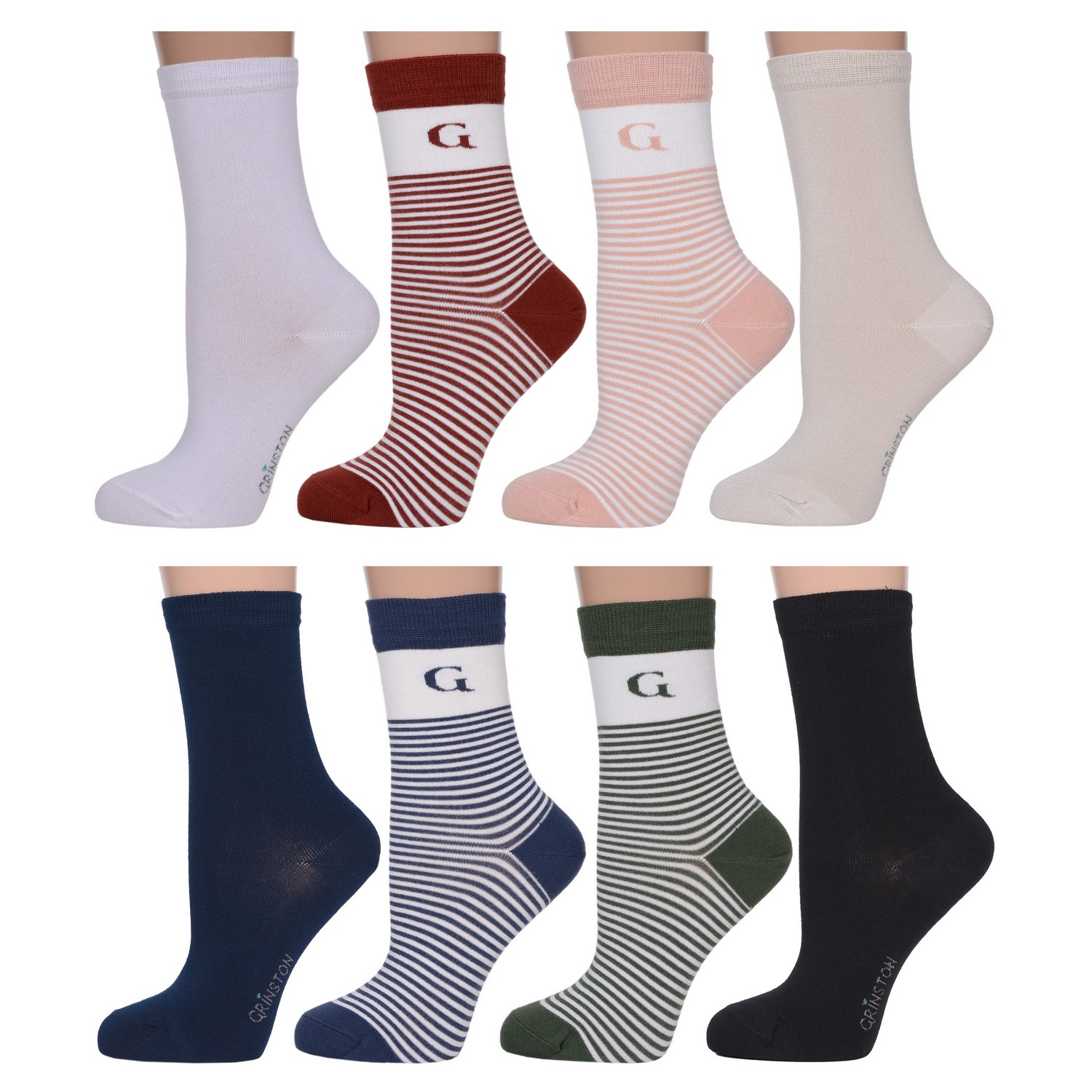 Комплект носков женских Grinston socks PG-17D2-21D1-8 разноцветных 23