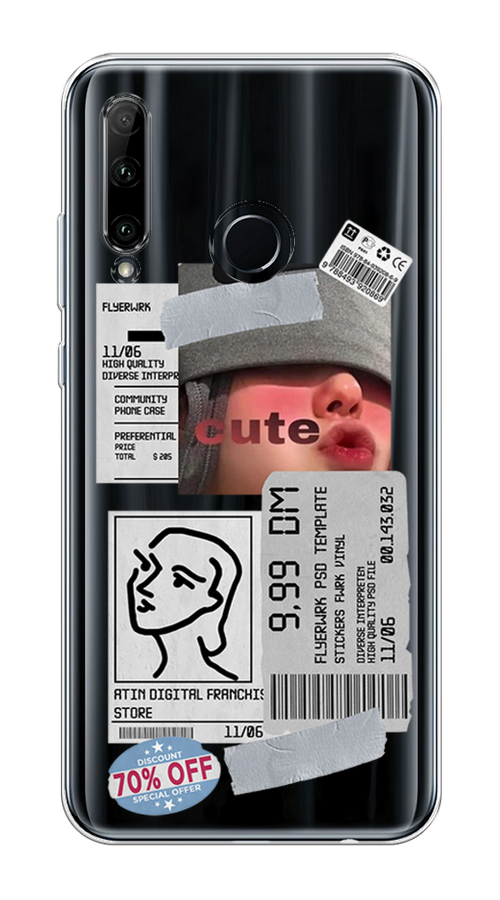 

Чехол на Honor 10i/20 Lite 2019/20e/Huawei P Smart Plus 2019 "Cute girl collage", Розовый;серый;голубой, 6104150-6