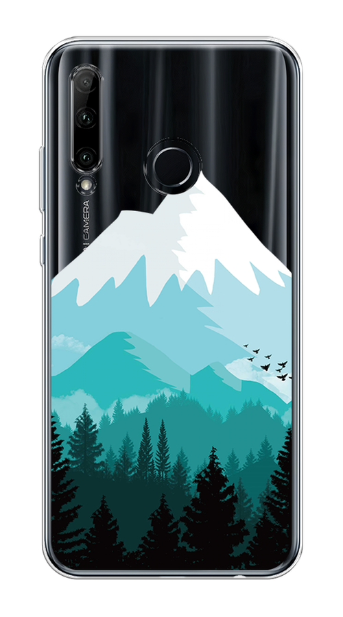 

Чехол на Honor 10i/20 Lite 2019/20e/Huawei P Smart Plus 2019 "Синяя снежная гора", Белый;голубой;бирюзовый, 6104150-2