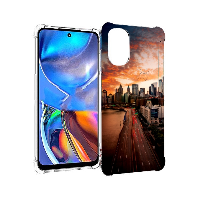 

Чехол MyPads американский город фото для Motorola Moto E32, Прозрачный, Tocco