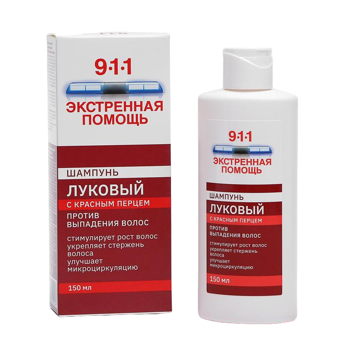 

Шампунь 911 "Луковый" с красным перцем от выпадения волос и облысения, 150 мл