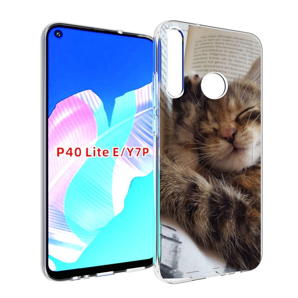 

Чехол бампер MyPads Спящий-котенок для Huawei P40 Lite E, Прозрачный, Tocco