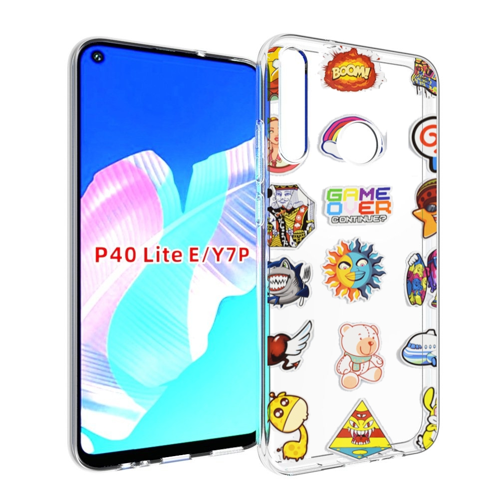 

Чехол бампер MyPads Стикеры для Huawei P40 Lite E, Прозрачный, Tocco