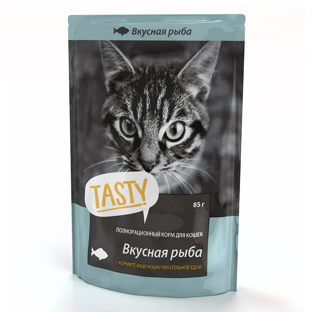 фото Влажный корм для кошек tasty petfood рыба в желе, 25шт по 85г