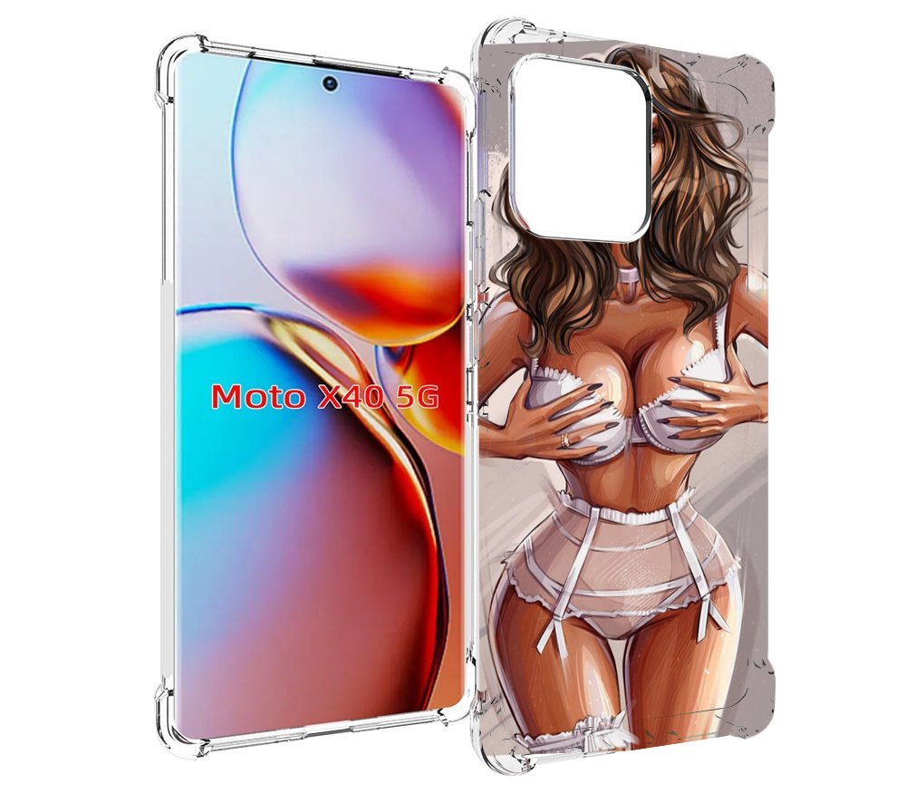 

Чехол MyPads Девушка-в-кружевном для Motorola Moto X40, Прозрачный, Tocco
