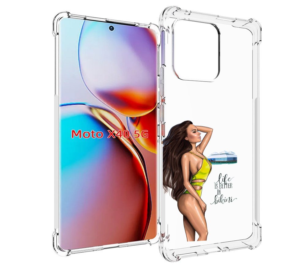 

Чехол MyPads Девушка-в-купальнике для Motorola Moto X40, Прозрачный, Tocco