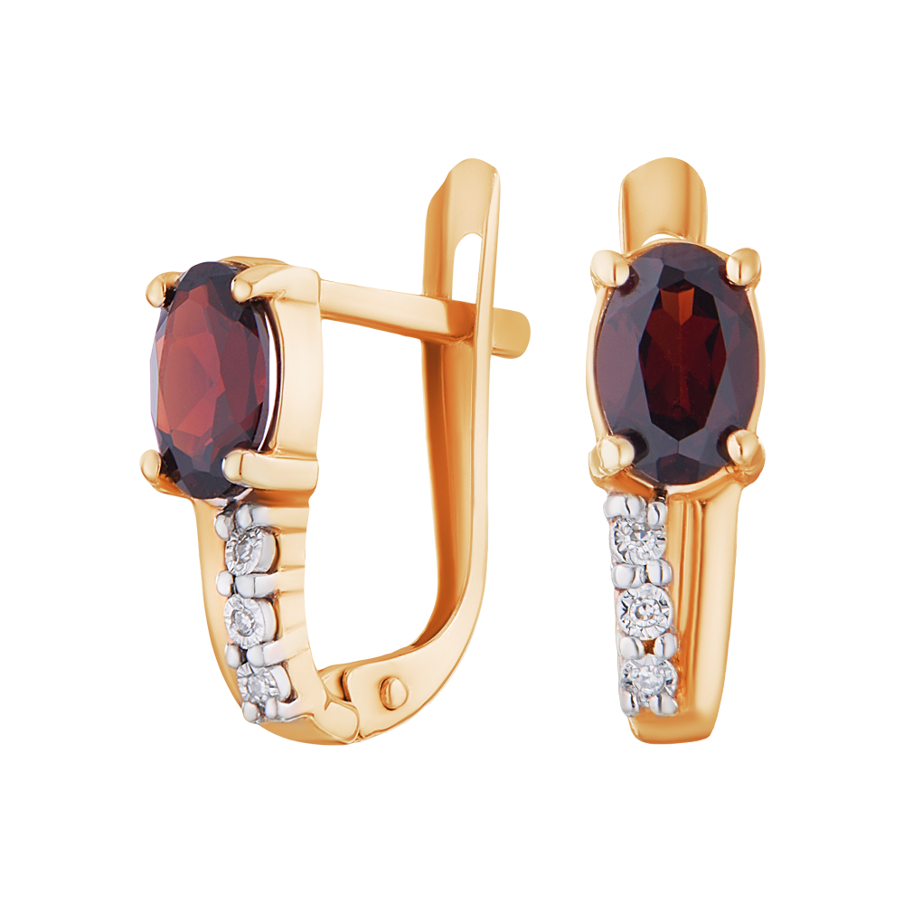 

Серьги из красного золота с бриллиантом/гранатом ЮВЕЛИР КАРАТ 3226029/9г, 3226029/9г