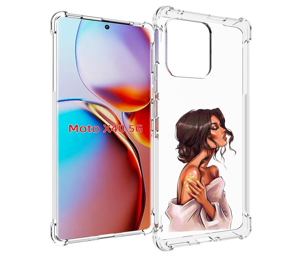 

Чехол MyPads Девушка-нежная женский для Motorola Moto X40, Прозрачный, Tocco