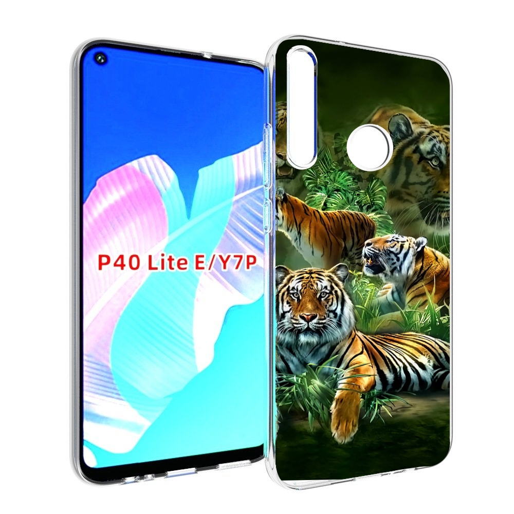 

Чехол бампер MyPads Тигры для Huawei P40 Lite E, Прозрачный, Tocco