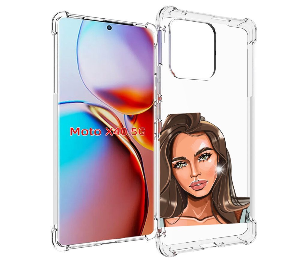 

Чехол MyPads Девушка-с-зелеными-глазами для Motorola Moto X40, Прозрачный, Tocco