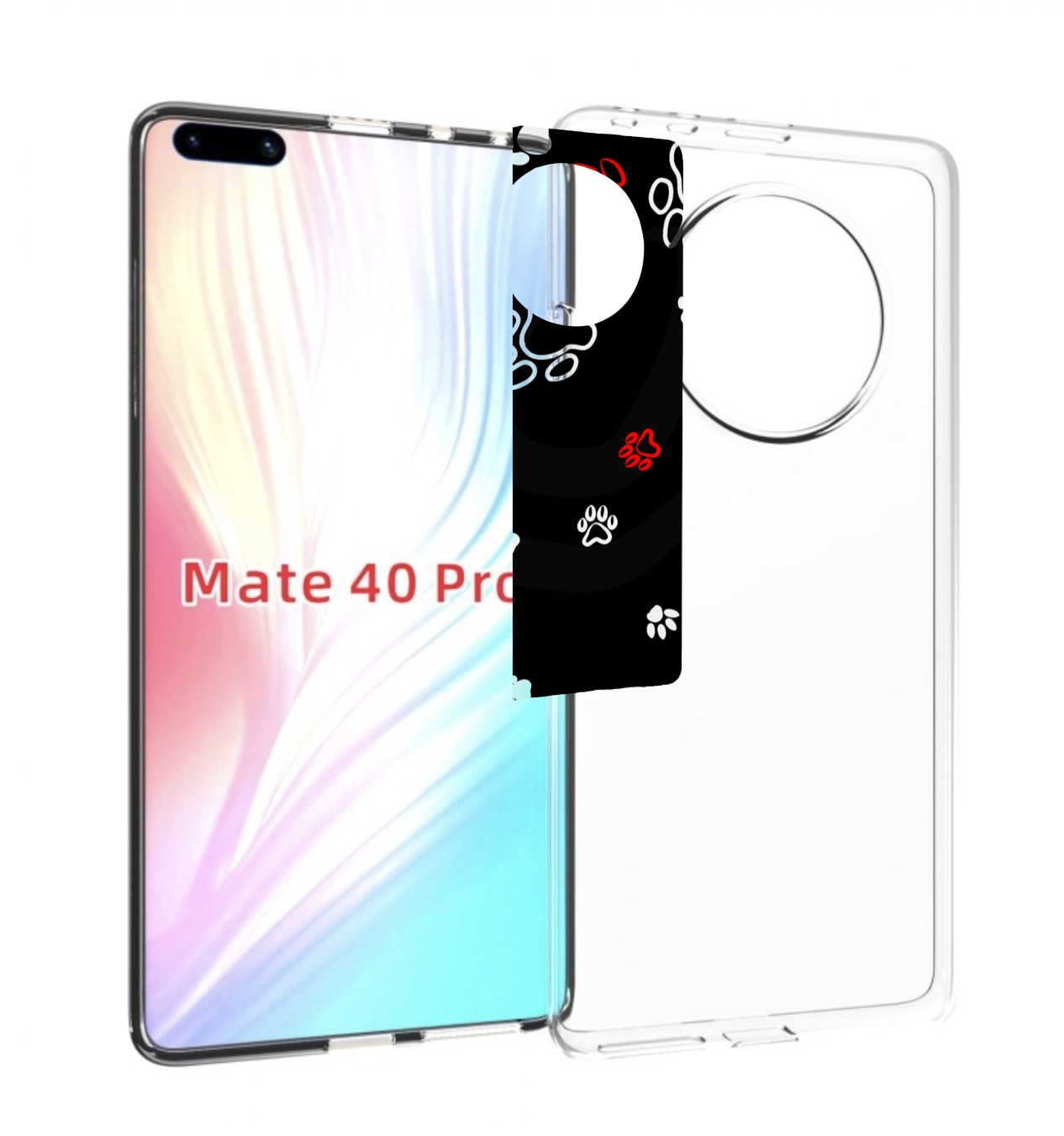 

Чехол MyPads кошачьи-лапки для Huawei Mate 40 Pro (NOH-NX9), Прозрачный, Tocco