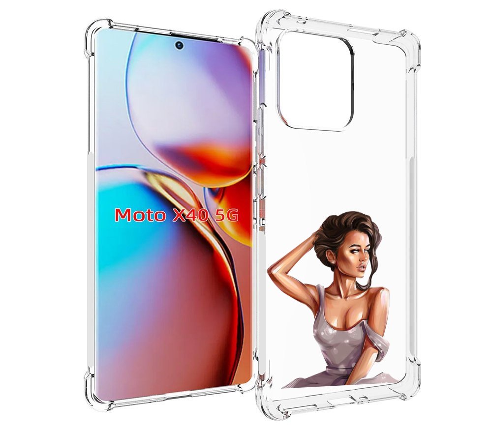 

Чехол MyPads Девушка-с-прической женский для Motorola Moto X40, Прозрачный, Tocco