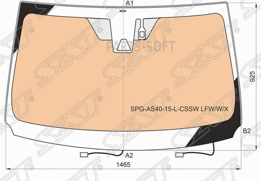 

Стекло лобовое (Обогрев полный/ Одна камера/ Датчик дождя) Toyota RAV4 (XA40) 15-19