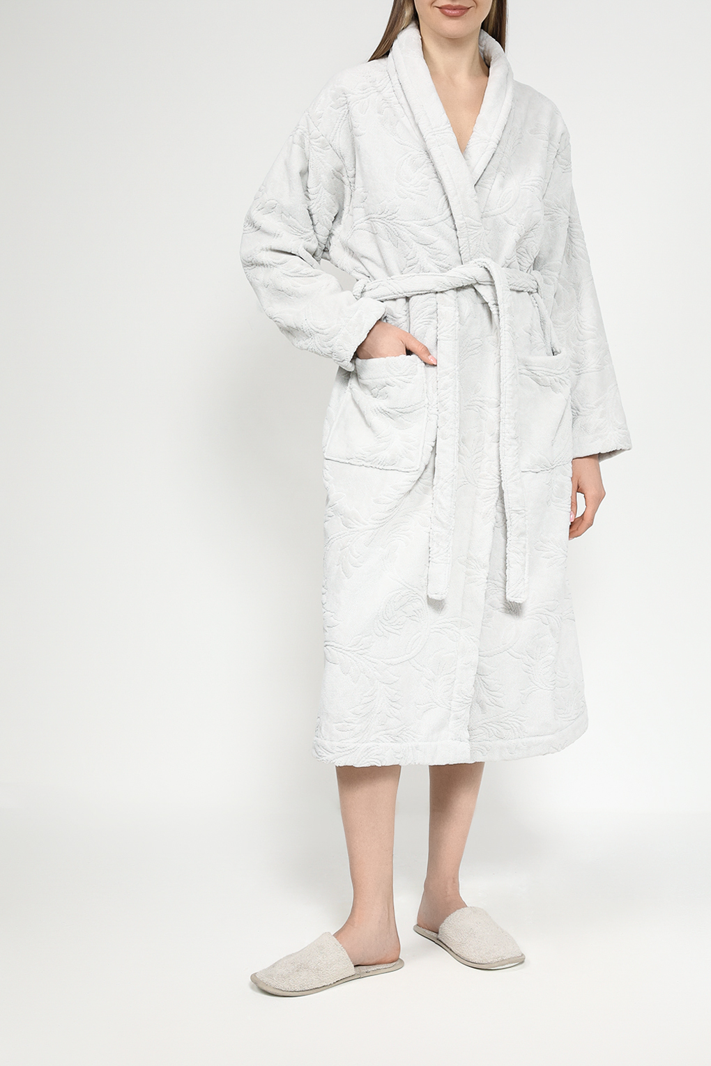 Халат женский Villa Stockmann BAASIC JACQUARD L/XL LUNAR серый L-XL