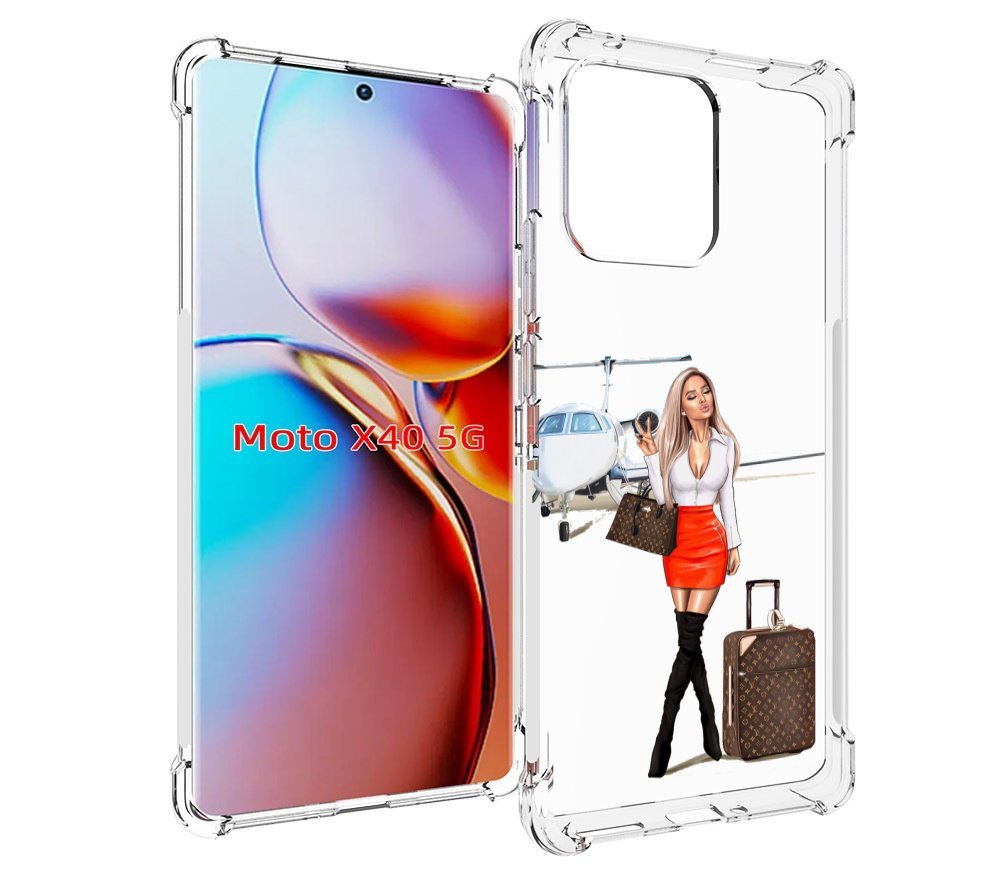 

Чехол MyPads Деловая-девушка женский для Motorola Moto X40, Прозрачный, Tocco