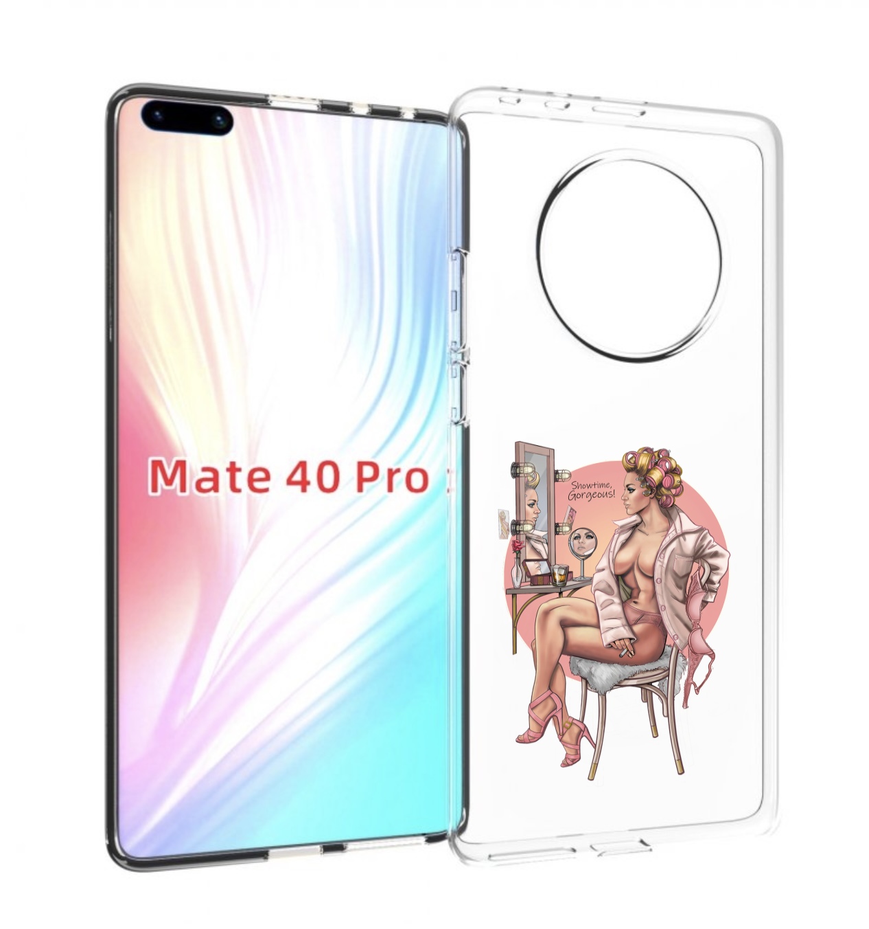 

Чехол MyPads красивая-девушка-с-зеркалом женский для Huawei Mate 40 Pro (NOH-NX9), Прозрачный, Tocco