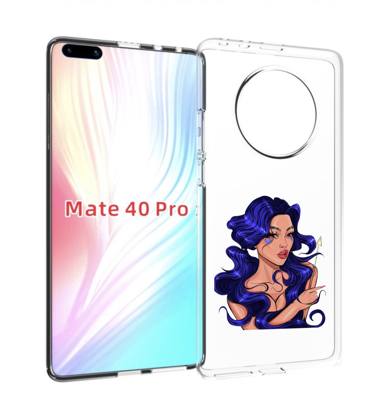 

Чехол MyPads красивая-девушка-с-синими-волосами женский для Huawei Mate 40 Pro (NOH-NX9), Прозрачный, Tocco