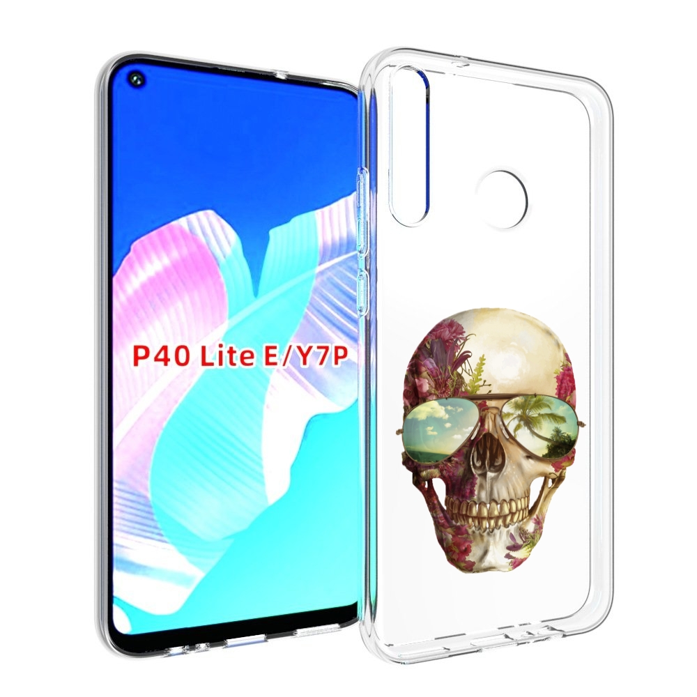 

Чехол бампер MyPads Череп с очками для Huawei P40 Lite E, Прозрачный, Tocco
