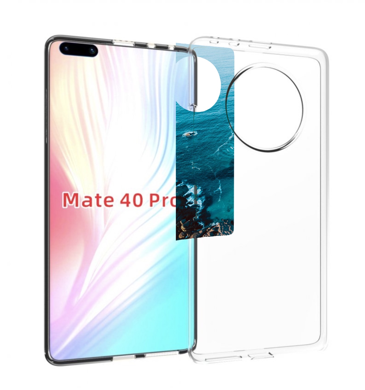 

Чехол MyPads красивый голубой залив для Huawei Mate 40 Pro (NOH-NX9), Прозрачный, Tocco