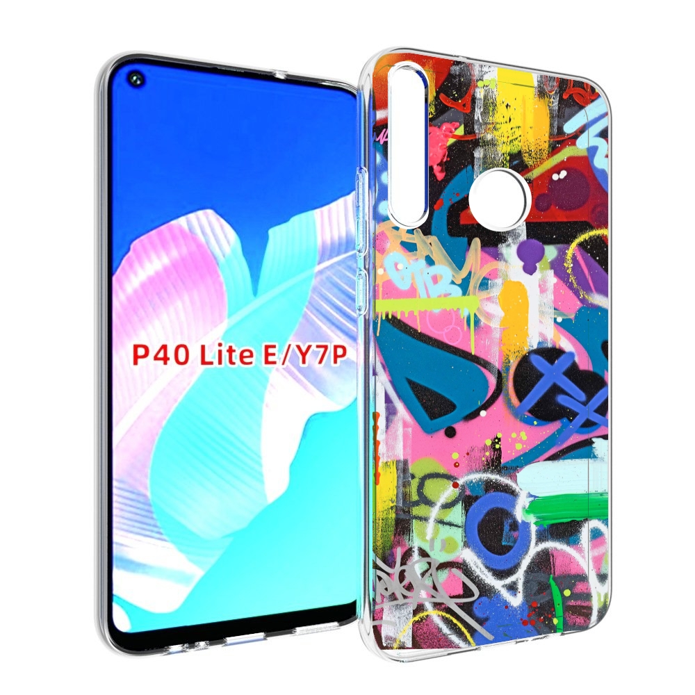 

Чехол бампер MyPads абстракция-графити для Huawei P40 Lite E, Прозрачный, Tocco