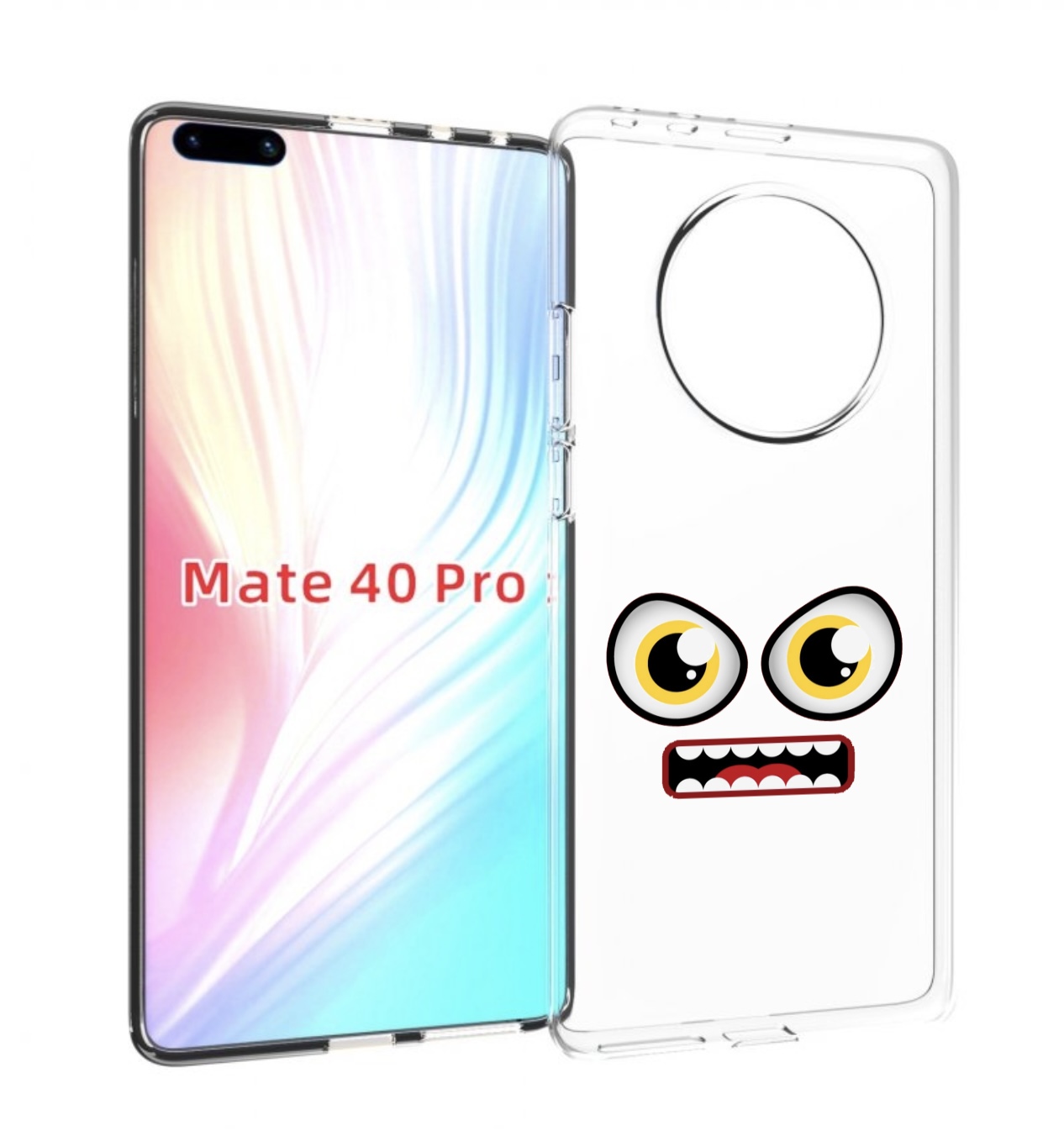 

Чехол MyPads красный злой смайлик для Huawei Mate 40 Pro (NOH-NX9), Прозрачный, Tocco