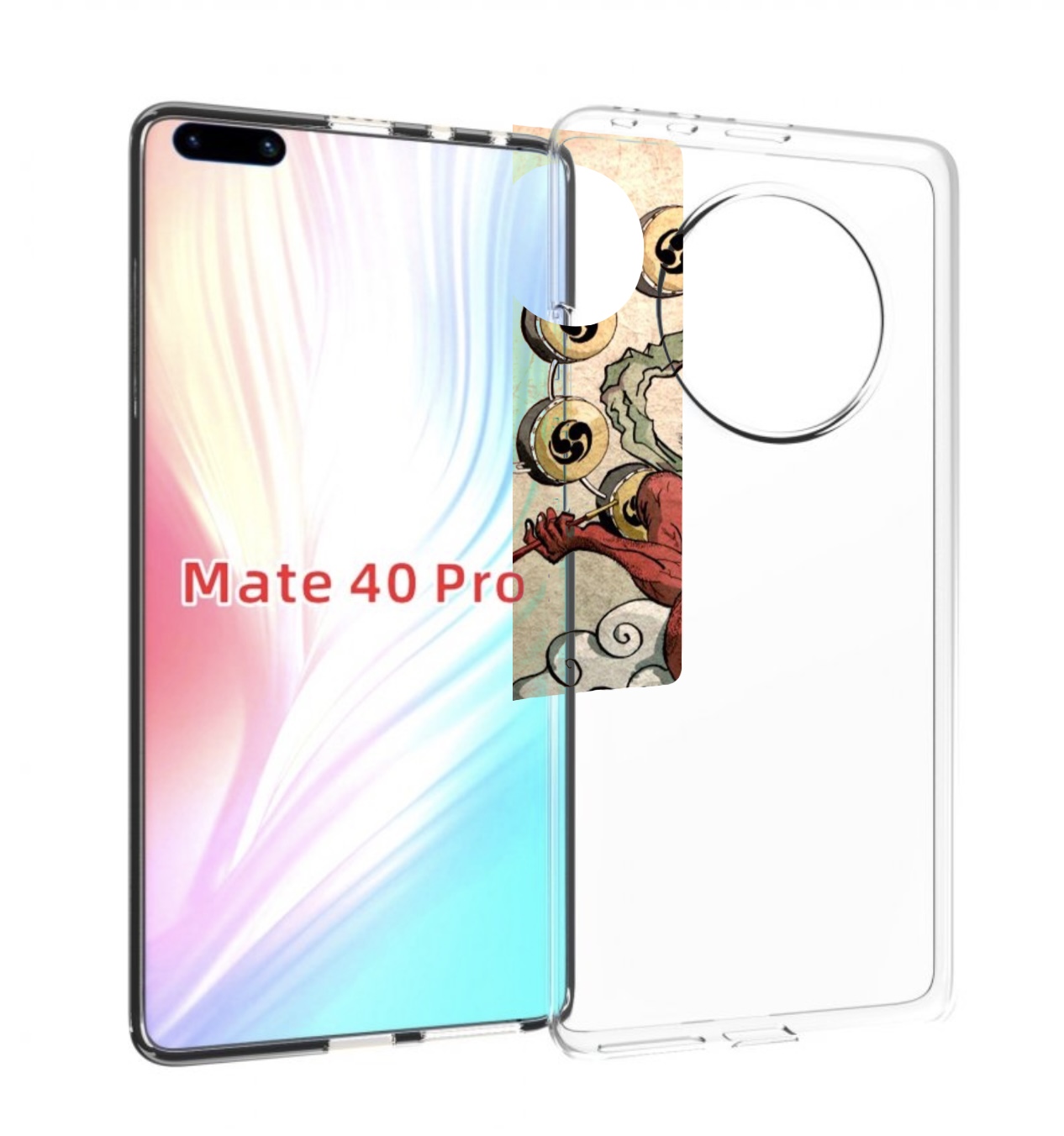 

Чехол MyPads красный чертик на облаке для Huawei Mate 40 Pro (NOH-NX9), Прозрачный, Tocco