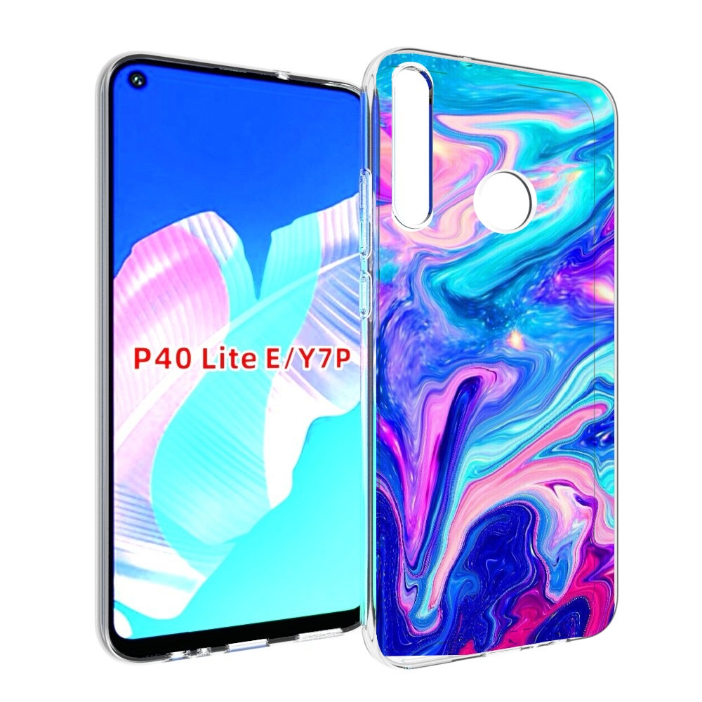 Чехол бампер MyPads акварельные-краски для Huawei P40 Lite E