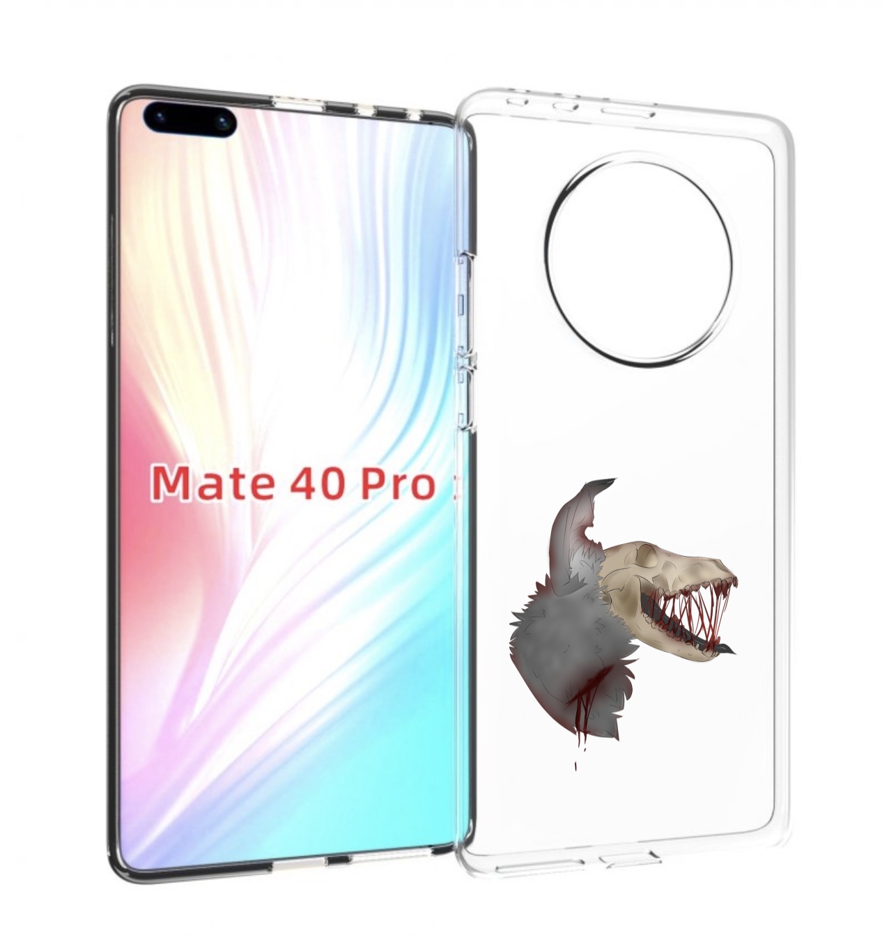 

Чехол MyPads кровавый-череп для Huawei Mate 40 Pro (NOH-NX9), Прозрачный, Tocco