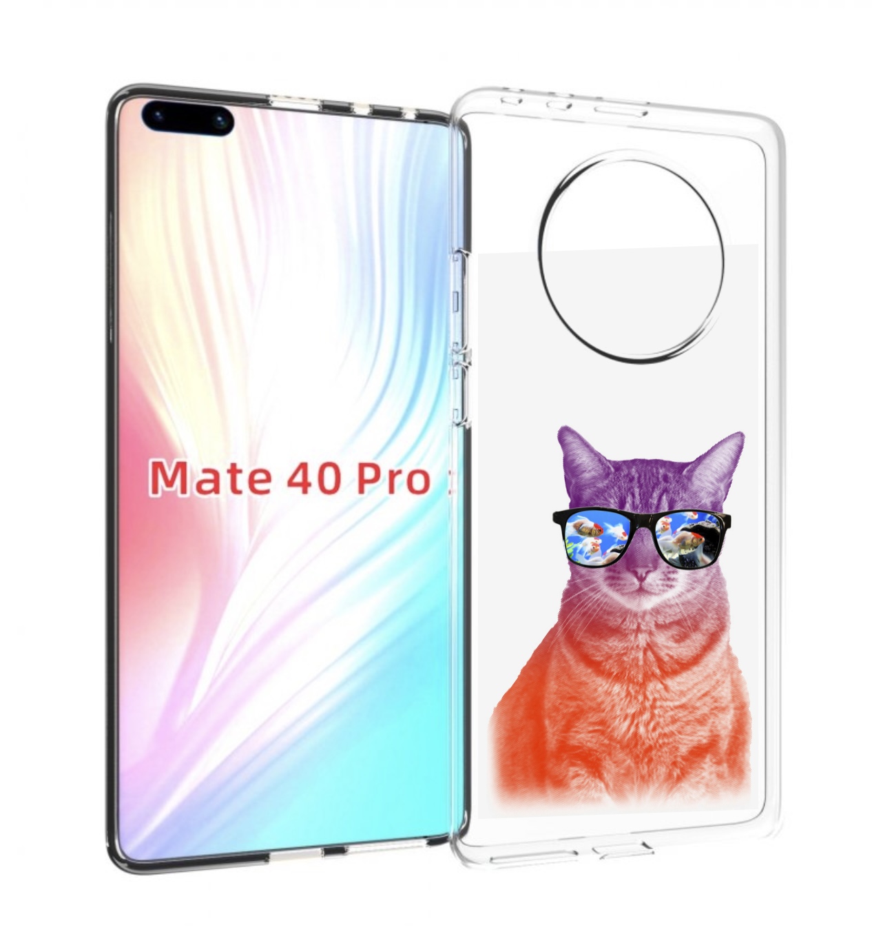 

Чехол MyPads крутой кот-2 для Huawei Mate 40 Pro (NOH-NX9), Прозрачный, Tocco