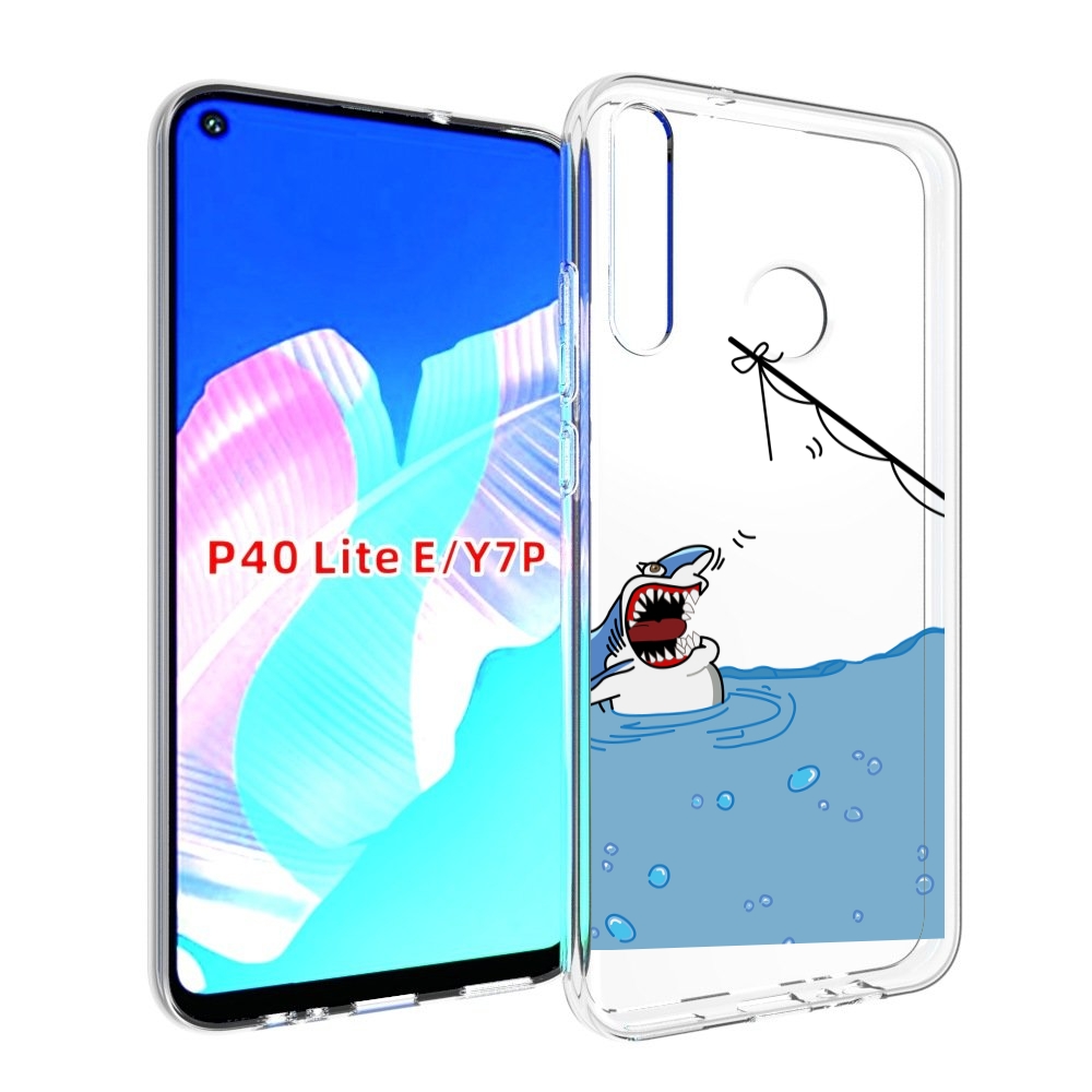 

Чехол бампер MyPads акула-рисунок для Huawei P40 Lite E, Прозрачный, Tocco