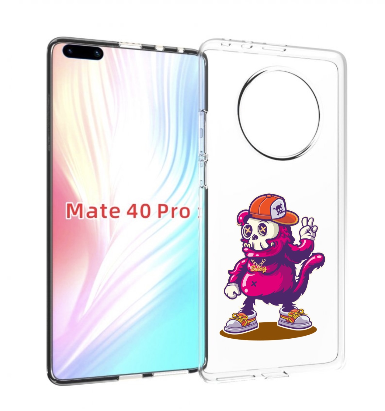 Чехол MyPads крутой-обезьян-в-кепке для Huawei Mate 40 Pro (NOH-NX9)