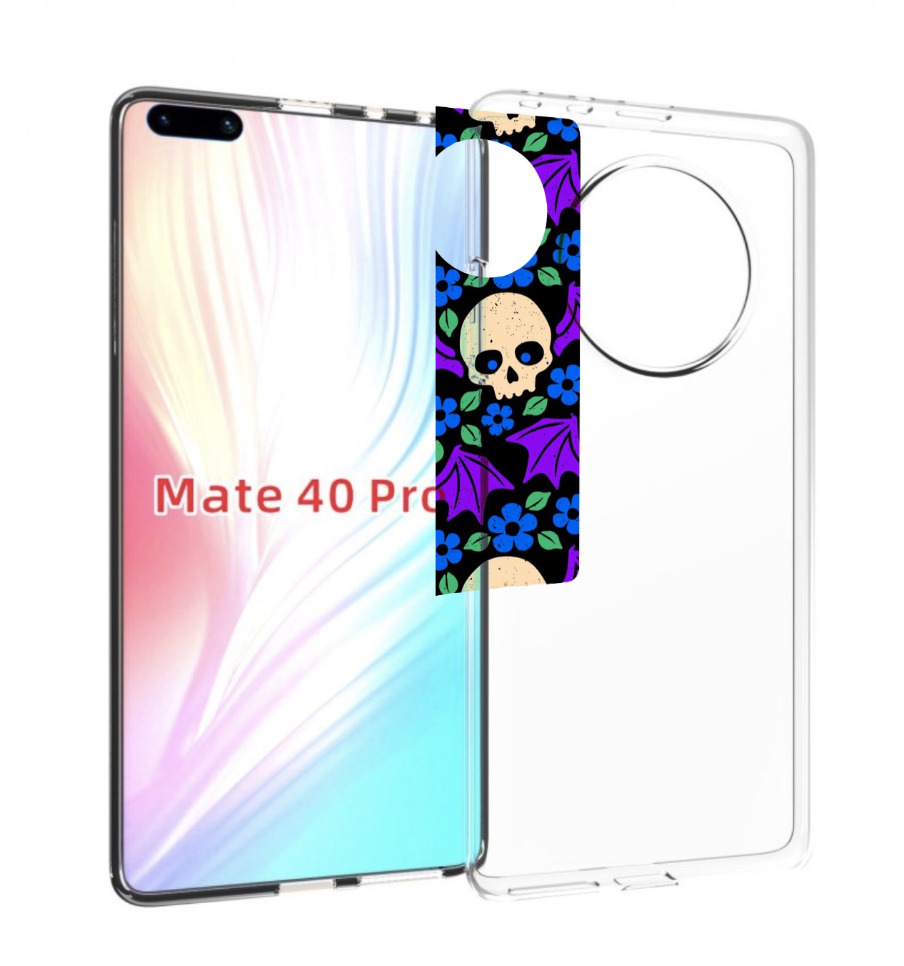 

Чехол MyPads крылатые черепа для Huawei Mate 40 Pro (NOH-NX9), Прозрачный, Tocco