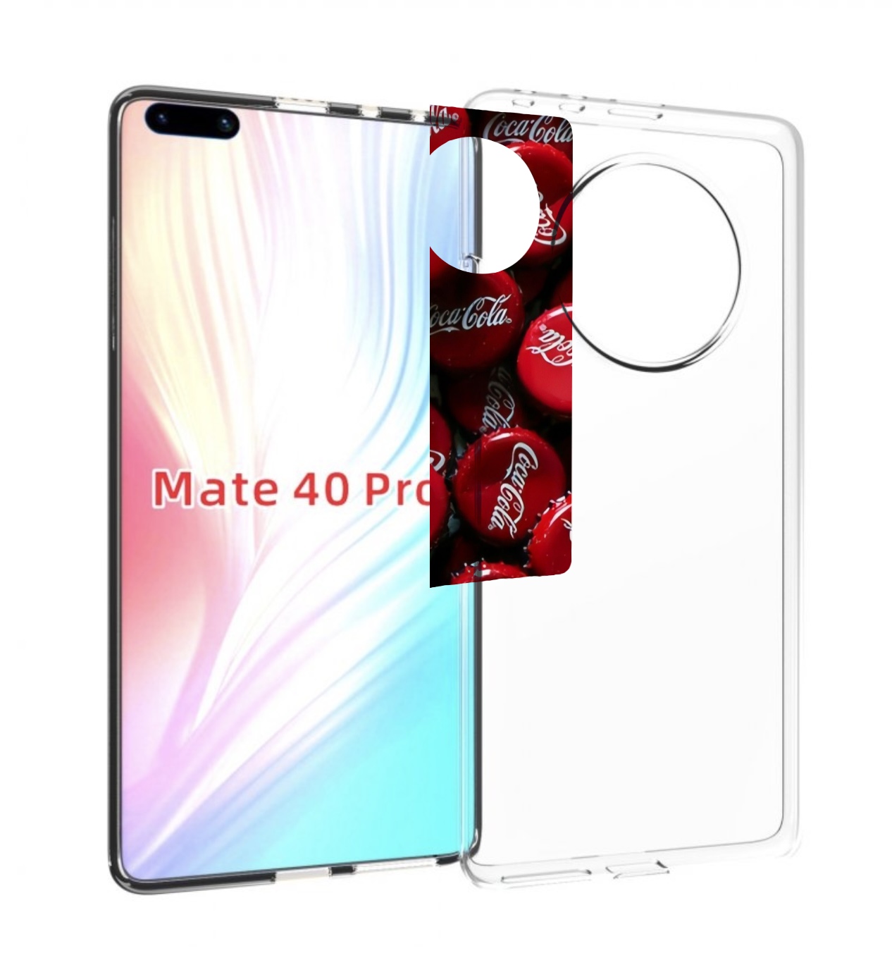

Чехол MyPads крышки от кокаколы для Huawei Mate 40 Pro (NOH-NX9), Прозрачный, Tocco