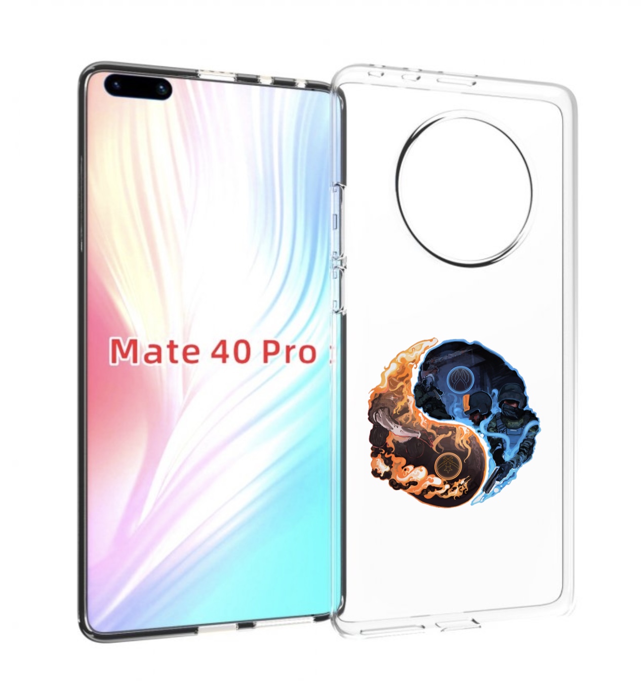 

Чехол MyPads кс-го-инь-янь для Huawei Mate 40 Pro (NOH-NX9), Прозрачный, Tocco