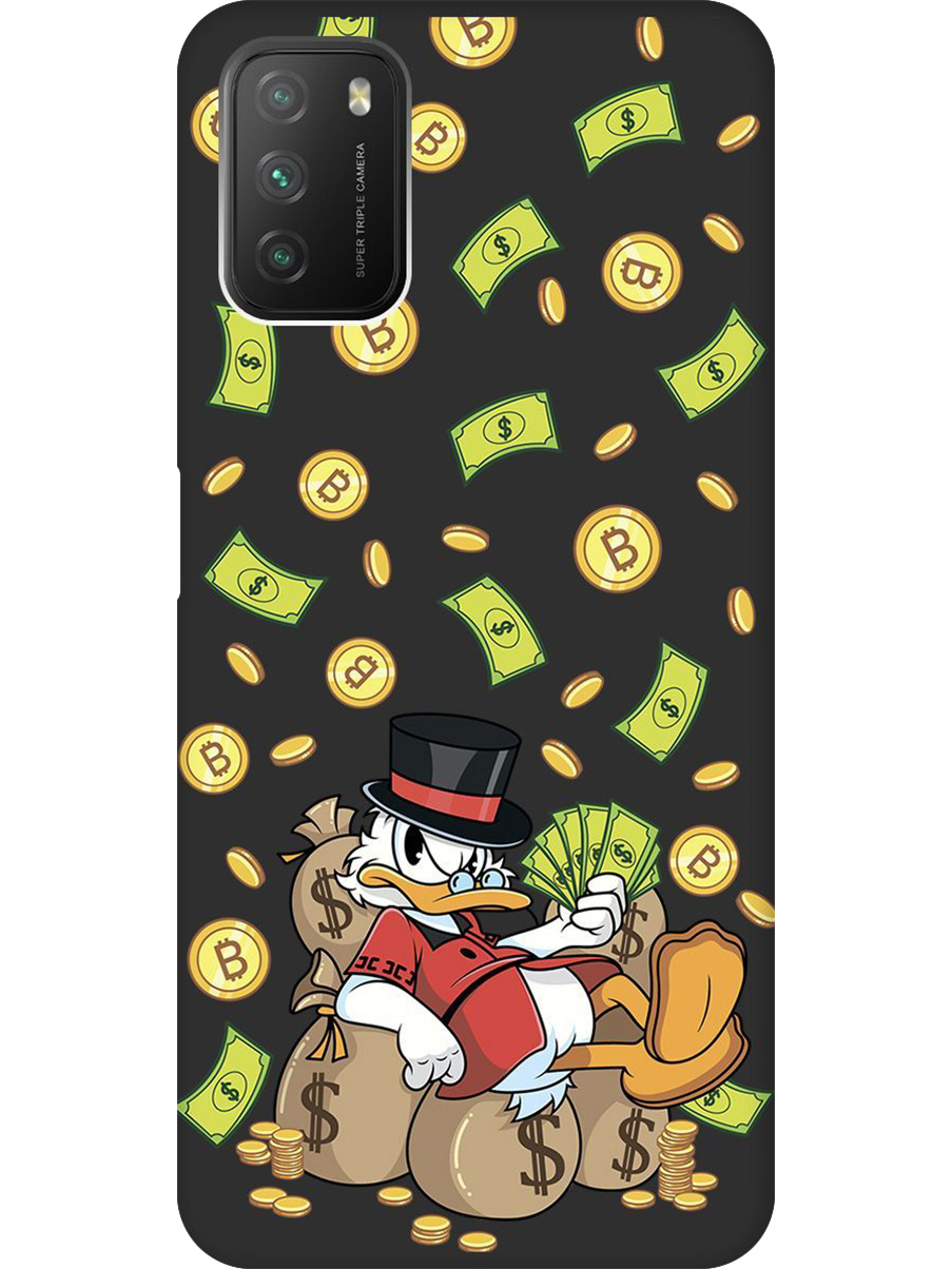 

Силиконовый чехол на Xiaomi Redmi 9T, Poco M3 с принтом "Богатый Скрудж" матовый черный, Черный;прозрачный;белый;зеленый, 724142771