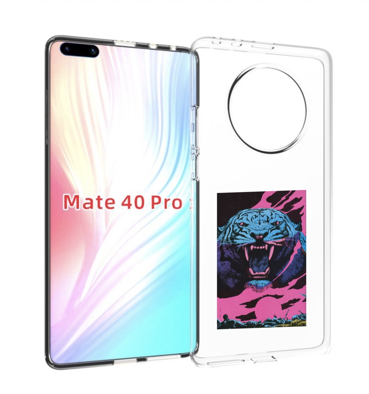 

Чехол MyPads лев с розовыми зубами для Huawei Mate 40 Pro (NOH-NX9), Прозрачный, Tocco