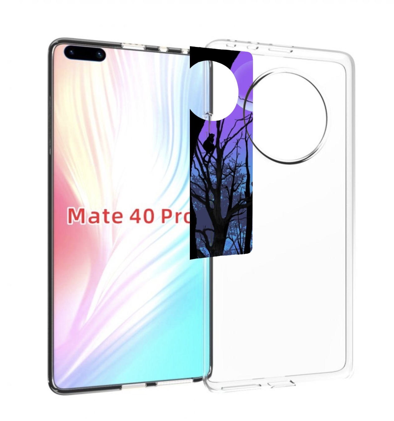 

Чехол MyPads лес внутри кота для Huawei Mate 40 Pro (NOH-NX9), Прозрачный, Tocco