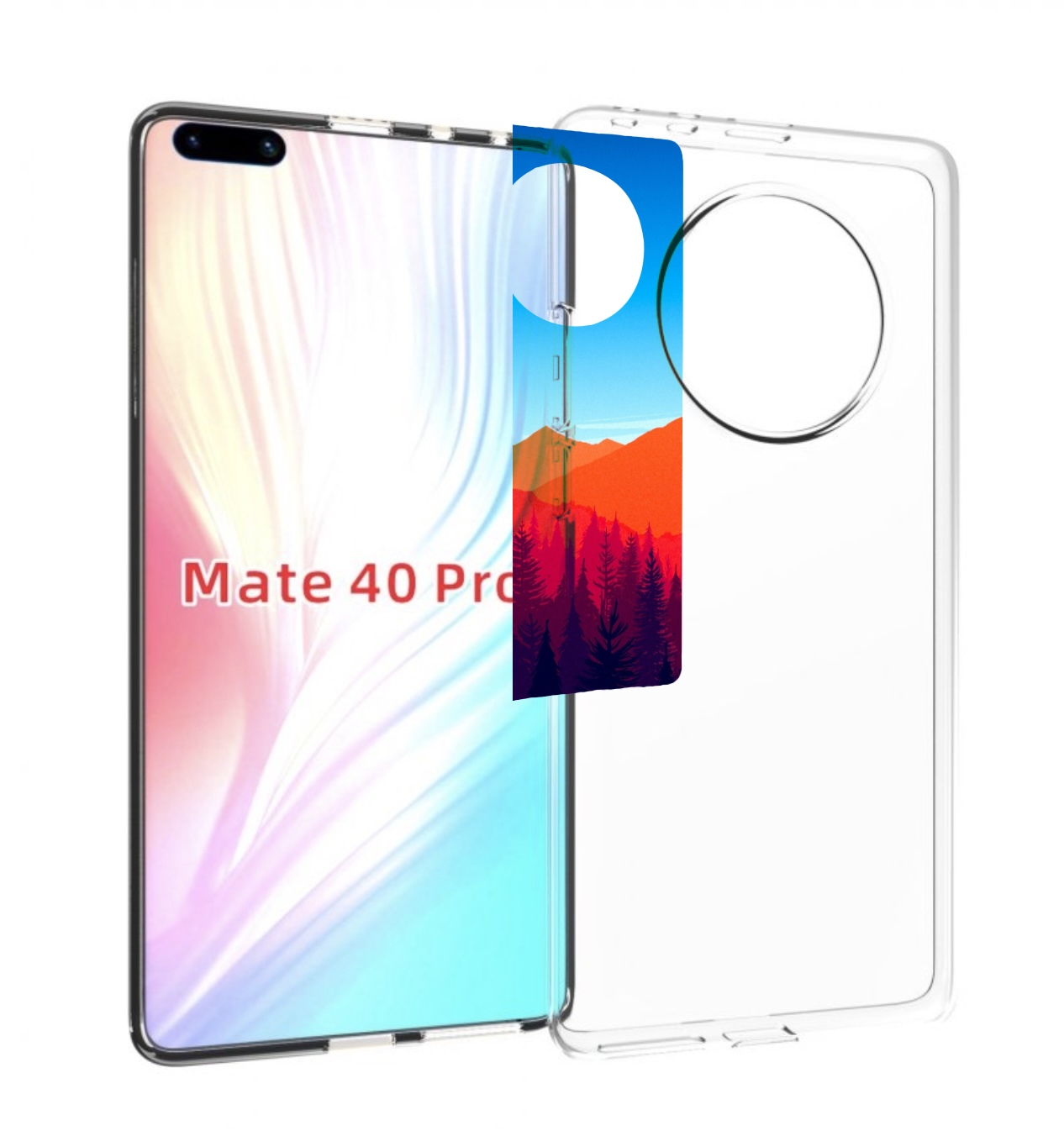 

Чехол MyPads лес с оранжевыми горами для Huawei Mate 40 Pro (NOH-NX9), Прозрачный, Tocco