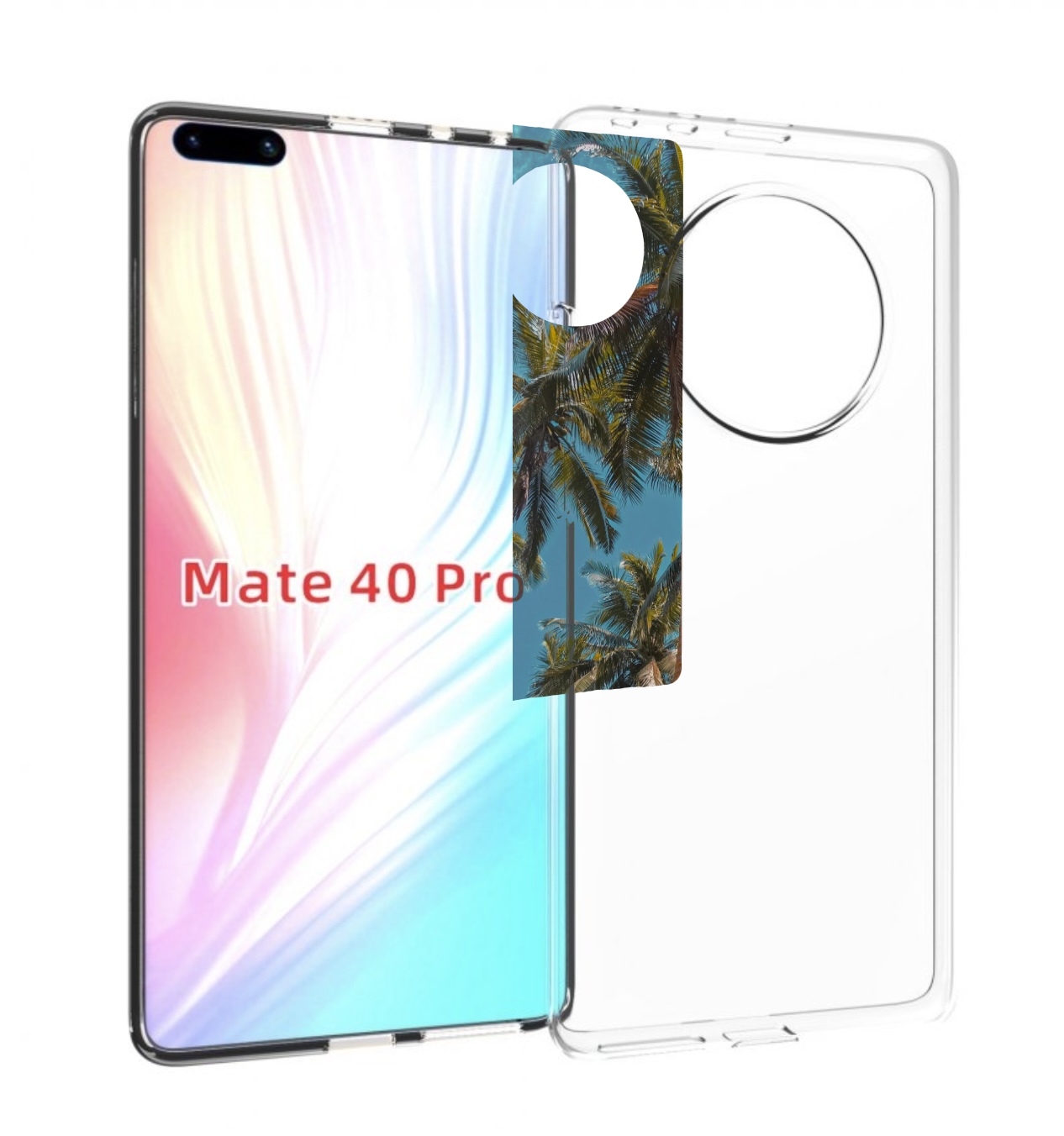 

Чехол MyPads летние пальмы для Huawei Mate 40 Pro (NOH-NX9), Прозрачный, Tocco