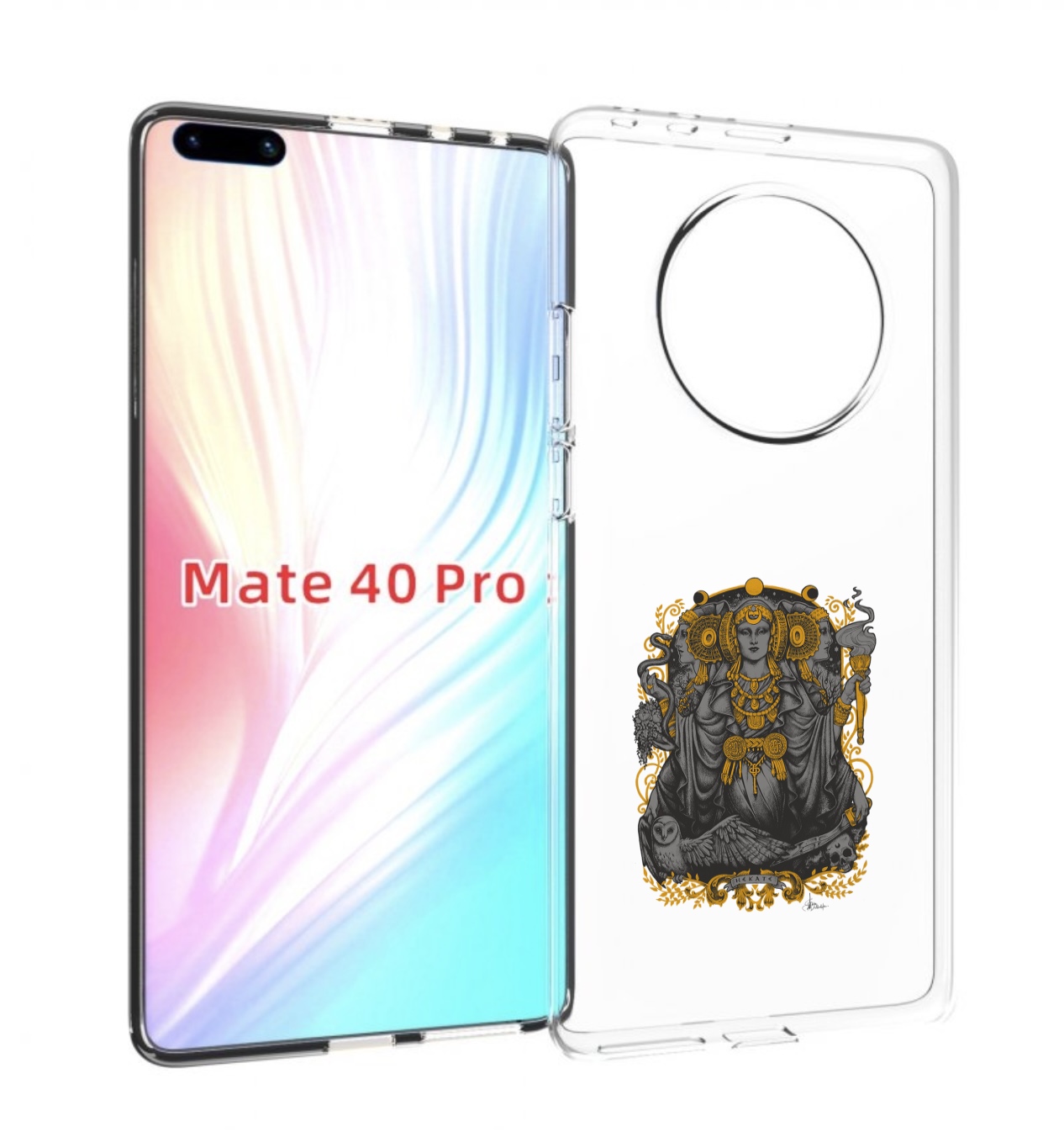 

Чехол MyPads божество с золотыми элементами для Huawei Mate 40 Pro (NOH-NX9), Прозрачный, Tocco