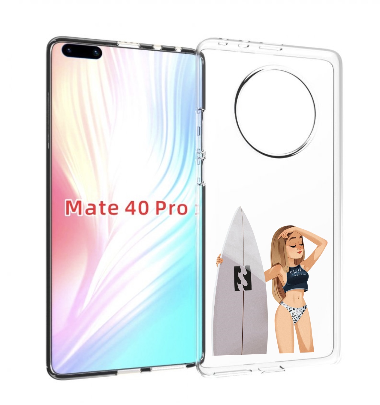 

Чехол MyPads летний-серф для Huawei Mate 40 Pro (NOH-NX9), Прозрачный, Tocco
