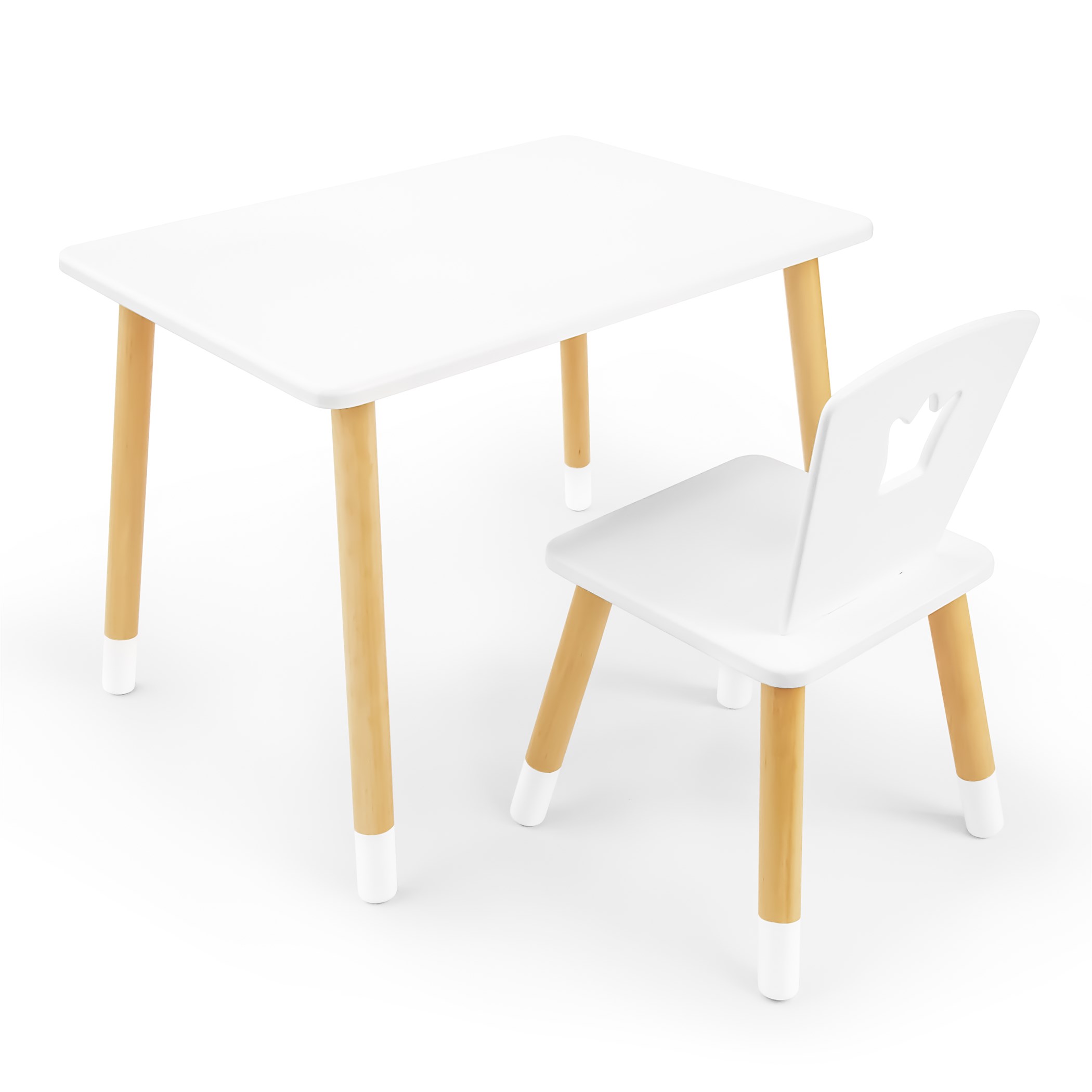 фото Детский комплект стол и стул корона rolti baby белый/береза, массив березы/мдф 89694