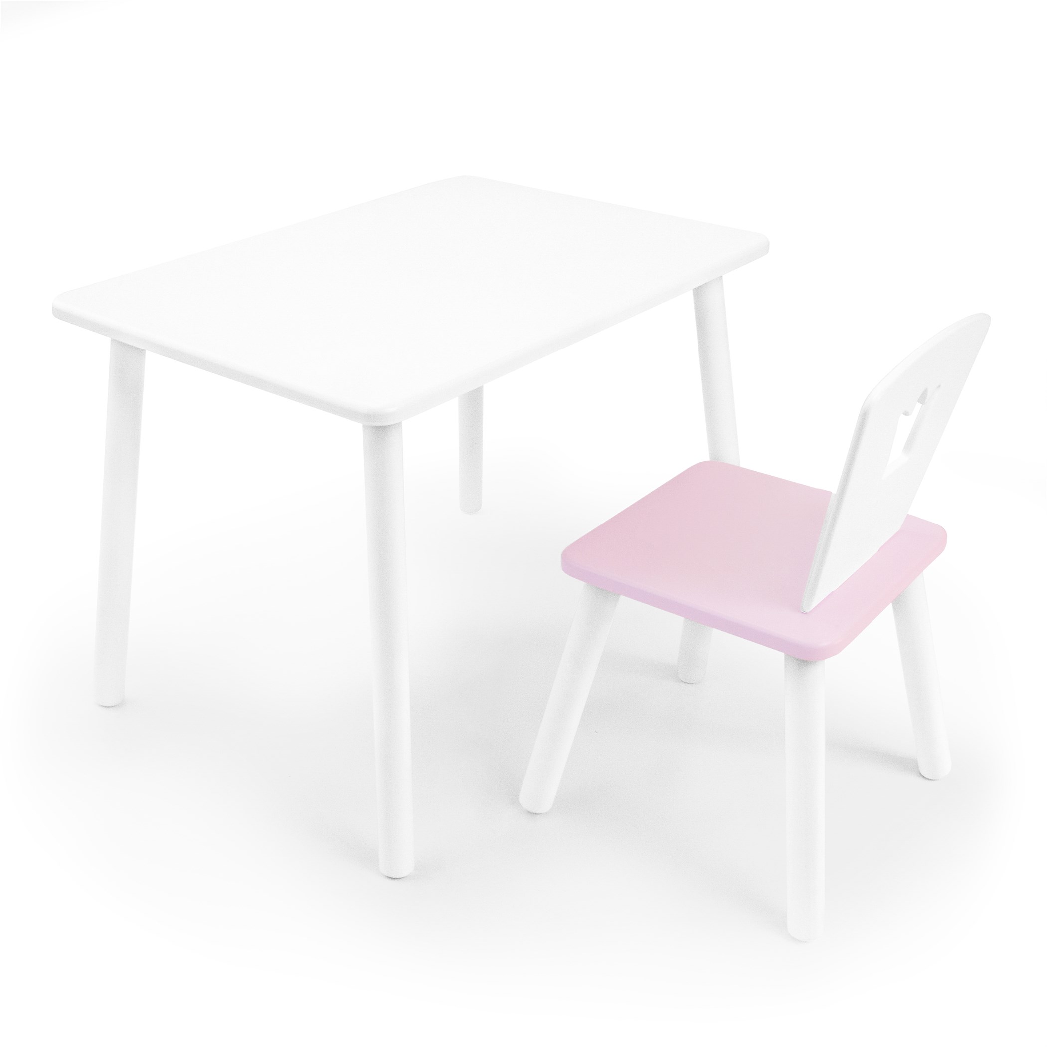 фото Детский комплект стол и стул корона rolti baby белый/лаванда, массив березы/мдф 89565