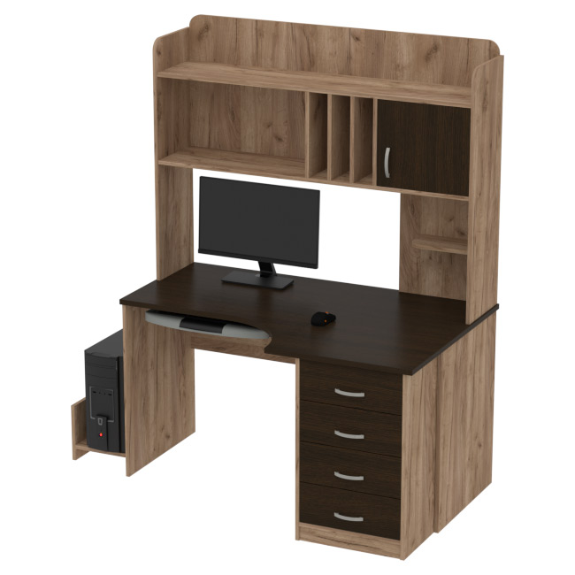 

Компьютерный стол ДКС-8 правый 140/90/182 см Дуб Крафт Венге